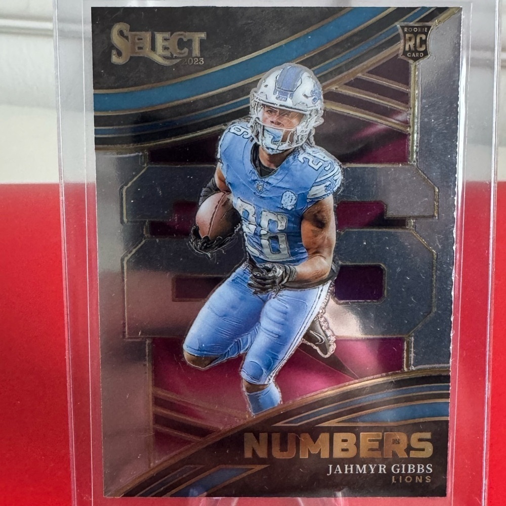 2023 Jahmyr Gibbs Panini Select Numbers Rookie Card. Detroit Lions
